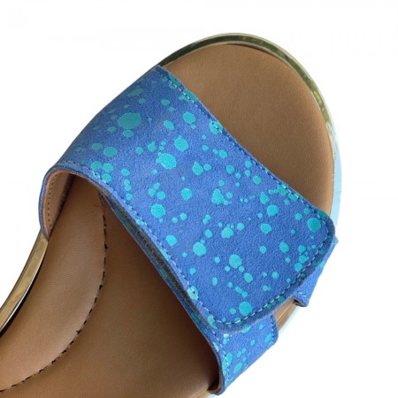 Παιδικό δερμάτινο πέδιλο Yo Handmade Leather Shoes 690- Μπλε-Ταμπά 